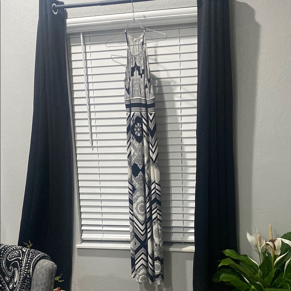 London Style Monochrome Geometric Dress